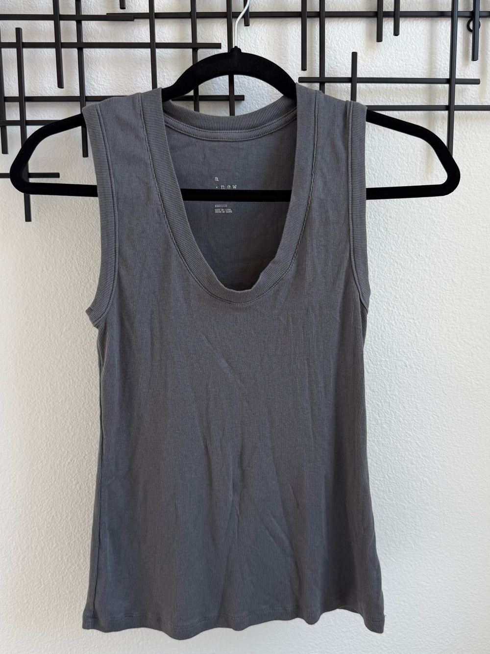 A New Day Gray Ribbed Tank Top Women’s Medium